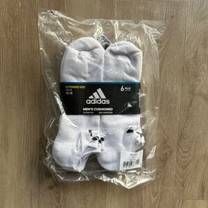 NEW Adidas Men's Cushioned Arch Compression No-Show Socks, 6 pack - Size 12 - 15